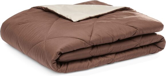 Best gifts ideas: Amazon Basics Reversible, Lightweight Microfiber Comforter Blanket - Twin / Twin XL, Chocolate / Khaki