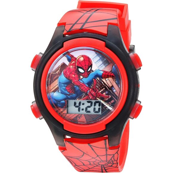 Best gifts ideas: Kids Marvel Spider-Man Digital Quartz Plastic Watch for Boys &amp Girls with LCD Display
