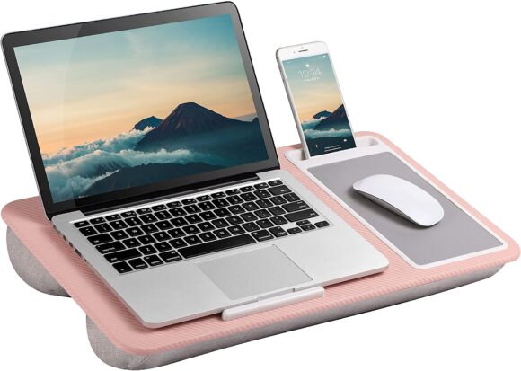 Best gifts ideas: LapGear Home Office Lap Desk with Device Ledge, Mouse Pad, and Phone Holder - Pink - Fits up to 15.6 Inch Laptops - Style No. 91584