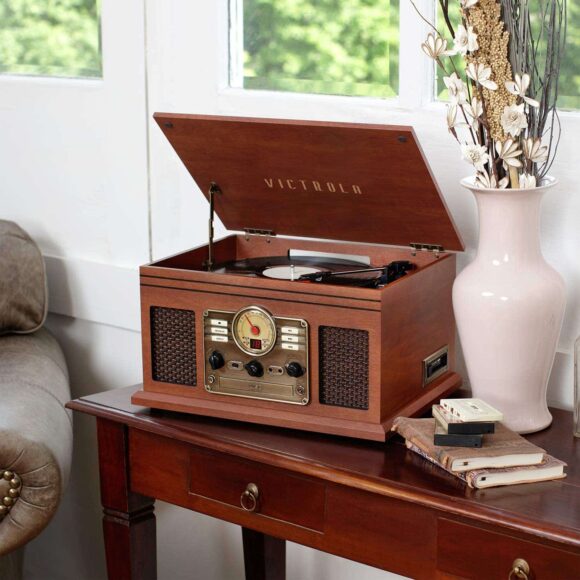 Best gifts ideas: Victrola Nostalgic 6-in-1 Bluetooth Record Player &amp Multimedia Center with Built-in Speakers - 3-Speed Turntable, CD &amp Cassette Player, FM Radio Wireless Music Streaming Mahogany